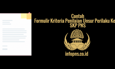 [CONTOH BERKAS] Formulir Kriteria Penilaian Unsur Perilaku Kerja SKP PNS