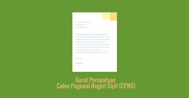 [CONTOH DOKUMEN] Surat Pernyataan Calon Pegawai Negeri Sipil (CPNS)